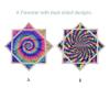 Flow Star (UV Reactive) Beginners Cloth Spinning Easy to Rotate Juggling and Flow Toy Dapo Star R07-style1 Multicolor view 3