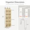 Lifewit 1 Pack Over the Door Organizer, 12 Section Clear Window Hanging Storage with 4 Side Pockets, Sturdy Anti Tilt 40 lbs Load Behind Door for Closet, Bedroom, Bathroom, Nursery, Dorm, Beige view 2