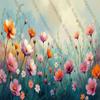 1000 Large Piece Jigsaw Puzzle Cosmos Flowers in A Watercolor Meadow Puzzle for Adult Entertainment DIY Collectibles Creative Birthday Gift view 1