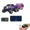 CTDWNT Mini Rc Truck,1/64 Scale Mini Remote Control Monster Truck with Trailer, 2.4Ghz Remote Control & APP, Rechargeable Alloy Shell RC Cars with Lights, Speed/Steering Adjustable (Purple) view 1