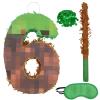 6 Pinata,16 Inch Number 6 Pixel Birthday Pinata with Stick, Blindfold, Confetti for Boys Girls 7th Birthday Party Gaming Theme Party Carnival Events Decor Birthday Baby Shower Supplies view 1
