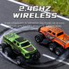 CTDWNT Mini Rc Truck,1/64 Scale Mini Remote Control Monster Truck with Trailer, 2.4Ghz Remote Control & APP, Rechargeable Alloy Shell RC Cars with Lights, Speed/Steering Adjustable (Blue) view 2