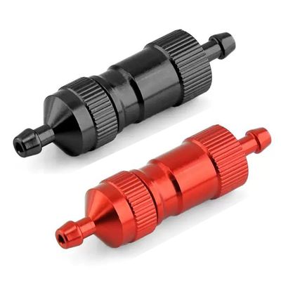 Aluminum alloy oxidized oil filter for model airplanes Alloy copper core oil filter for model airplane accessories (2 red + 2 black)