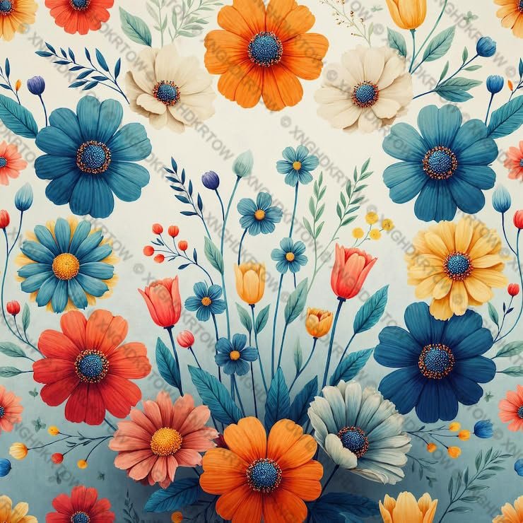 1000 Piece Jigsaw Puzzle Floral with Daisies and Tulips Educational Puzzles Wooden Puzzles Decompression School Supplies Educational Christmas