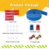 Bunu1492 Flexible 19.7Ft Race Track for Kids, 2-Lane Bendable Racetrack Set with Suction Cups,Compatible with Hot Wheels/Matchbox 1/64th Cars,Portable Track Toy Gift for Boys Girls Ages 3+ (Blue) view 2