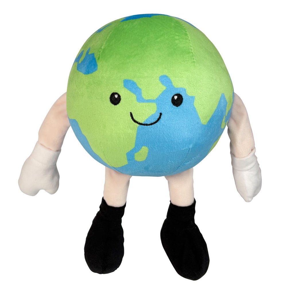 11" Earth Plush Toy  Soft Round Planet Plushie Pillow with Legs, Cute Celestial-Style Buddy Globe Cushion,Solar System Learning Toy, Planet Toys for Kids 35 Room Decor