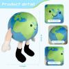11" Earth Plush Toy  Soft Round Planet Plushie Pillow with Legs, Cute Celestial-Style Buddy Globe Cushion,Solar System Learning Toy, Planet Toys for Kids 35 Room Decor view 2