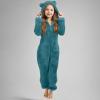 Kids Onesie Winter Furry Fleece Jumpsuit Warm One Piece Halloween Outfit for Boys (A-Blackish Green, 10-11 Years) view 2