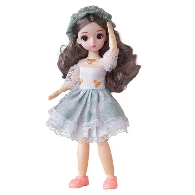 1/6 Doll 3D Animation Eyes 12 Inch Ball Jointed Doll for Kids, Green