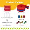 Bunu1492 Flexible 16.4Ft Race Track for Kids, 3-Lane Bendable Racetrack Set with Suction Cups,Compatible with Hot Wheels/Matchbox 1/64th Cars,Portable Track Toy Gift for Boys Girls Ages 3+(Blue & Red) view 2