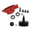 FLMLF CNC Sealed Clutch Bell Mount with Hex Cup and Gear 17T for 1/5 HPI ROFUN BAHA KM ROVAN Baja 5B 5T 5SC Rc Car Parts (Red) view 2