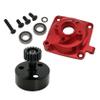 FLMLF CNC Sealed Clutch Bell Mount with Hex Cup and Gear 17T for 1/5 HPI ROFUN BAHA KM ROVAN Baja 5B 5T 5SC Rc Car Parts (Red) view 4