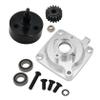 FLMLF CNC Sealed Clutch Bell Mount with Hex Cup and Gear 17T for 1/5 HPI ROFUN BAHA KM ROVAN Baja 5B 5T 5SC Rc Car Parts (Silver) view 1