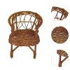1/12 Dollhouse Rattan Chair Miniature Model Simulated Toy for Scene Decor view 3