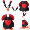 AmazingSpark 1 Set Valentine's Day Mini Desk Goose Outfit 7 Inch Magnetic Goose Statue Key Holder Romantic Valentine Clothes for Magnetic Duck Statue Table Desk Key Holder Decor(Red and Black,Ladybug) view 1