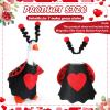 AmazingSpark 1 Set Valentine's Day Mini Desk Goose Outfit 7 Inch Magnetic Goose Statue Key Holder Romantic Valentine Clothes for Magnetic Duck Statue Table Desk Key Holder Decor(Red and Black,Ladybug) view 2
