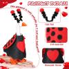 AmazingSpark 1 Set Valentine's Day Mini Desk Goose Outfit 7 Inch Magnetic Goose Statue Key Holder Romantic Valentine Clothes for Magnetic Duck Statue Table Desk Key Holder Decor(Red and Black,Ladybug) view 3