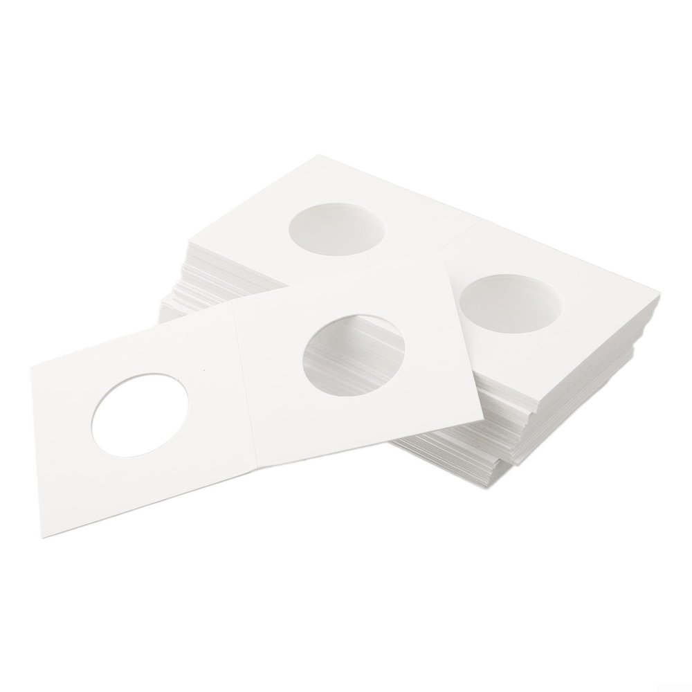12 Slot Coin Collection Storage Box Protective Cardboard Holders White Paper Capsules Fits 17.5mm To 40Mm Folded Design Secure Case For Home Organization Display(27.5mm)