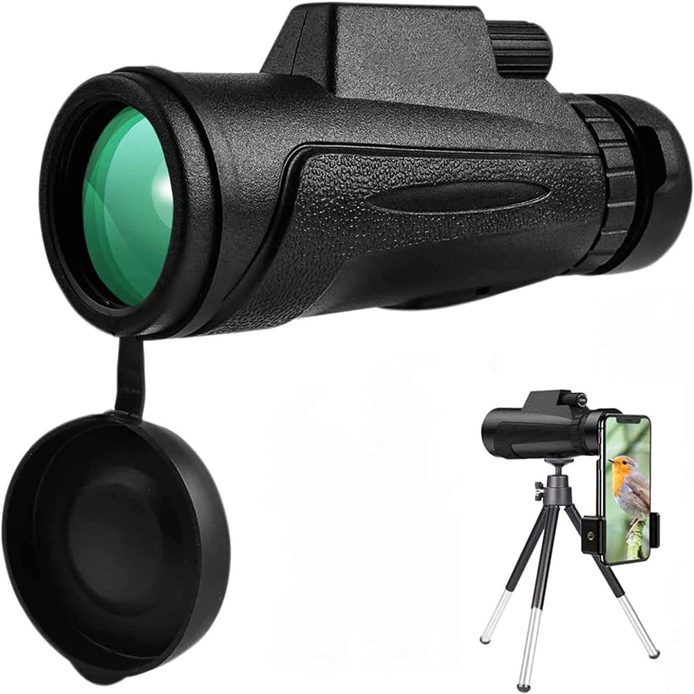 12X50 HD Portable Telescope with Smartphone Adapter & Tripod - Waterproof Telescope for Wildlife and Bird Watching