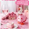 AmazingSpark 1 Set Valentine's Day Mini Desk Goose 7 Inch Magnetic Goose Statue Key Holder Red Romantic Valentine Clothes for Magnetic Duck Statue Table Desk Key Holder Decor (Pink,Envelope) view 4