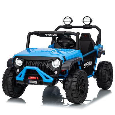 24V Kids Electric Ride On Car with 4 x 45W Powerful Motors, Parent Remote Control & Manual Driving, Safety Speed 3-5 MPH, MP3 Player, Smooth Start, for Ages 3-8, Blue