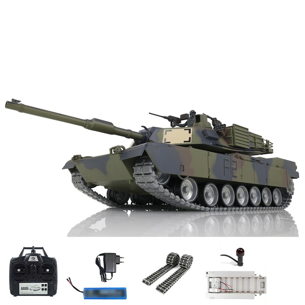 TOUCAN RC HOBBY RefittedFactory HengLong 3918 M1A2 Abrams Metal Chassis PlasticHull RTR RCTankGN for Age 14+