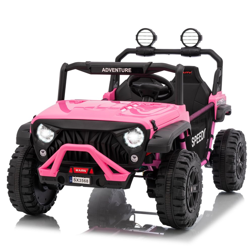 24V Kids Electric Ride On Car with 4 x 45W Powerful Motors, Parent Remote Control & Manual Driving, Safety Speed 3-5 MPH, MP3 Player, Smooth Start, for Ages 3-8, Pink