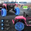 24V Kids Electric Ride On Car with 4 x 45W Powerful Motors, Parent Remote Control & Manual Driving, Safety Speed 3-5 MPH, MP3 Player, Smooth Start, for Ages 3-8, Pink view 3