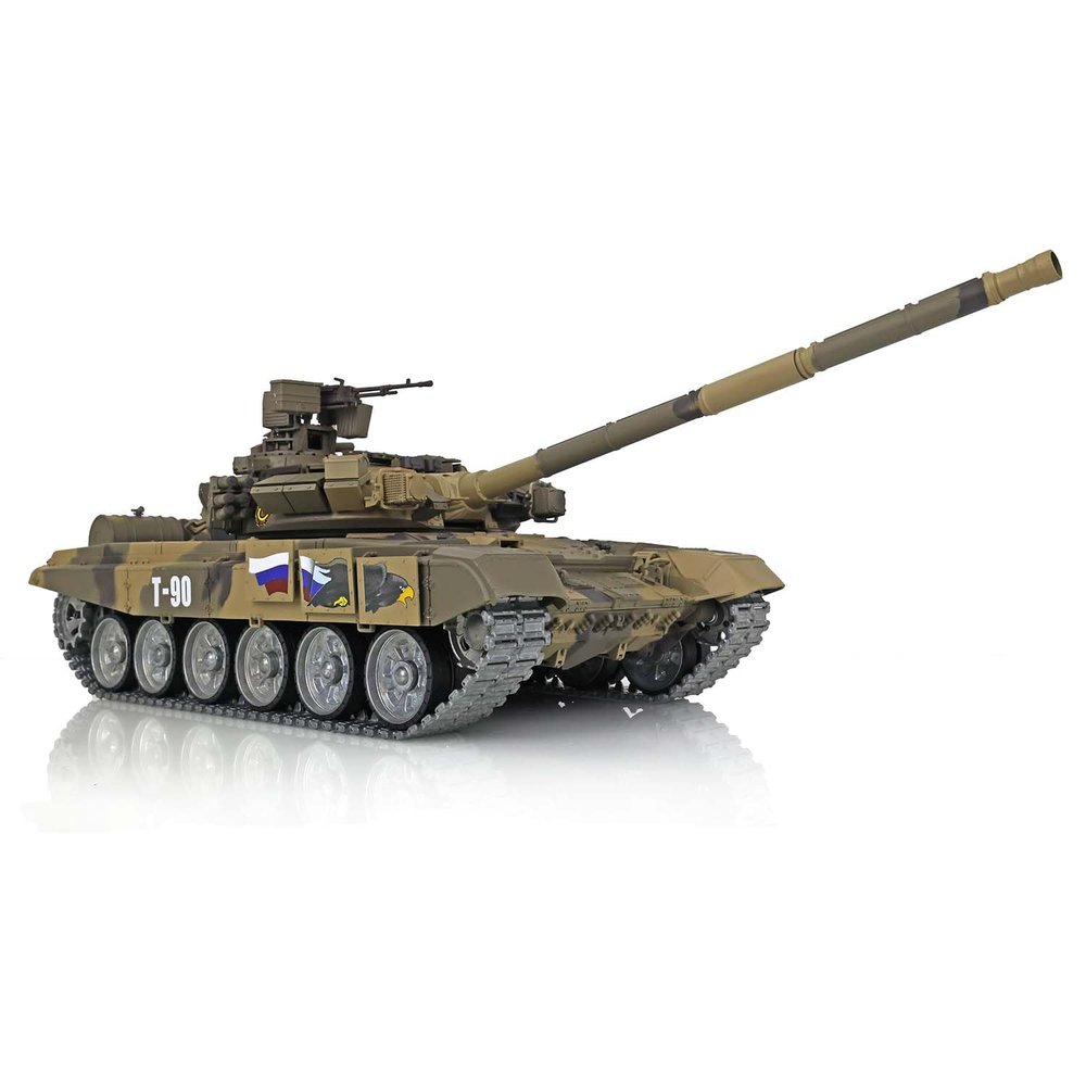 TOUCAN RC HOBBY 1/16 Henglong 7.0 Russia T90 RTR RC Tank 3938 360 Turret Metal Tracks Red Eyes for Age 14+