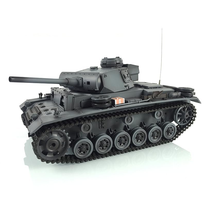 TOUCAN RC HOBBY 1/16 Henglong Gray 7.0 FPV Customized Panzer III L RTR RC Tank 3848 Metal Wheels for Age 14+