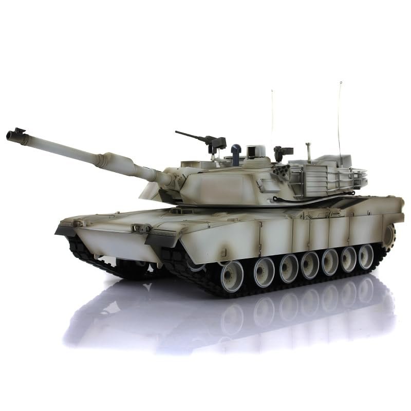 TOUCAN RC HOBBY 1/16 Henglong Snow 7.0 Customize Abrams RC Tank 3918 360 Turret Barrel Recoil for Age 14+
