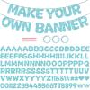 116PCS DIY Banner Customizable Birthday Banners Graduation Banner Custom Party Hanging Banner 111 Letters and Numbers, 3 Rope, 2 Threading Devices for Graduation Baby Blue view 1