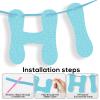 116PCS DIY Banner Customizable Birthday Banners Graduation Banner Custom Party Hanging Banner 111 Letters and Numbers, 3 Rope, 2 Threading Devices for Graduation Baby Blue view 3