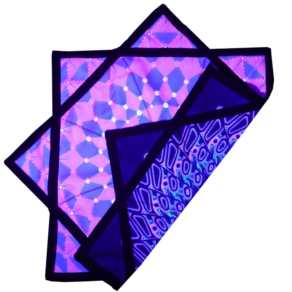 Flow Star UV-Reactive Juggling&Skill Toy Beginners Easy to Rotate Spinning Cloth Dapo Star (R07-style3) Black&Purple