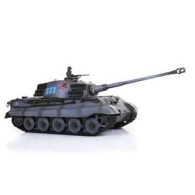 TOUCAN RC HOBBY 1/16 Henglong 7.0 Customized King Tiger Barrel Recoil RC Tank 3888A Metal Wheels for Age 14+