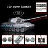 TOUCAN RC HOBBY 1/16 Henglong 7.0 Customized King Tiger Barrel Recoil RC Tank 3888A Metal Wheels for Age 14+ view 2