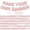 116PCS DIY Banner Customizable Birthday Banners Graduation Banner Custom Party Hanging Banner 111 Letters and Numbers, 3 Rope, 2 Threading Devices for Graduation Pink view 1