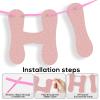 116PCS DIY Banner Customizable Birthday Banners Graduation Banner Custom Party Hanging Banner 111 Letters and Numbers, 3 Rope, 2 Threading Devices for Graduation Pink view 3