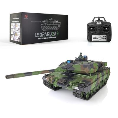 TOUCAN RC HOBBY 1/16 2.4G Henglong Scale 7.0 Plastic Leopard2A6 RTR RC Tank Barrel Recoil 3889 for Age 18+