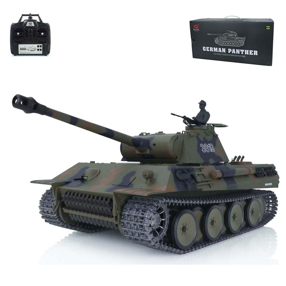 TOUCAN RC HOBBY 1/16 Henglong 7.0 Upgraded Metal German Panther V RTR RC Tank 3819 360 Turret for Age 14+