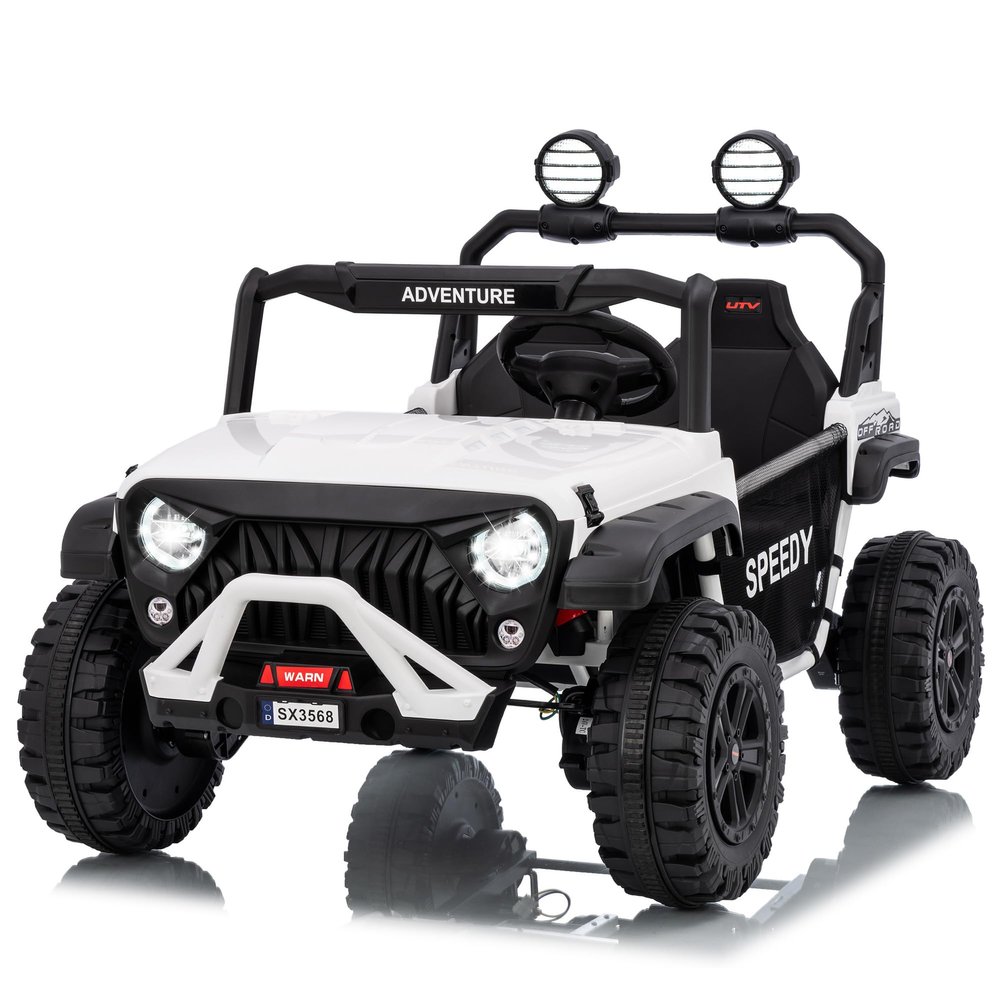 24V Kids Electric Ride On Car with 4 x 45W Powerful Motors, Parent Remote Control & Manual Driving, Safety Speed 3-5 MPH, MP3 Player, Smooth Start, for Ages 3-8, White