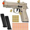 Automatic Shell Ejecting Toy Gun with 100 Soft Bullets,24 Shells & 2 Magazines,Realistic Toy Gun Pistol,Christmas Birthday Gifts for Kids Adults Boys Age 8+(Khaki) view 1