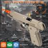 Automatic Shell Ejecting Toy Gun with 100 Soft Bullets,24 Shells & 2 Magazines,Realistic Toy Gun Pistol,Christmas Birthday Gifts for Kids Adults Boys Age 8+(Khaki) view 3