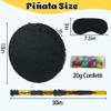 PCFING 18 Inch Round Blank Piata Diy with 30 Inch Piata Stick Blindfold Confetti for Boy Girl Adult Birthday Party Game Decorations, Anniversary Celebration, Fiesta (Black) view 2
