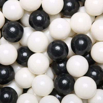 GOGOSO Pastel Baby Play Balls for Toddler Ball Pit Playpen Tent Birthday Party Plastic Toys,100 pcs, Black Cream White