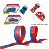 Bunu1492 Flexible Race Track for Kids, 16.4 Ft Bendable Racetrack Set with Suction Cups,Compatible with Hot Wheels/Matchbox 1/64th Cars,Portable Track Toy Gift for Boys Girls Ages 3+(Blue & Red) view 3