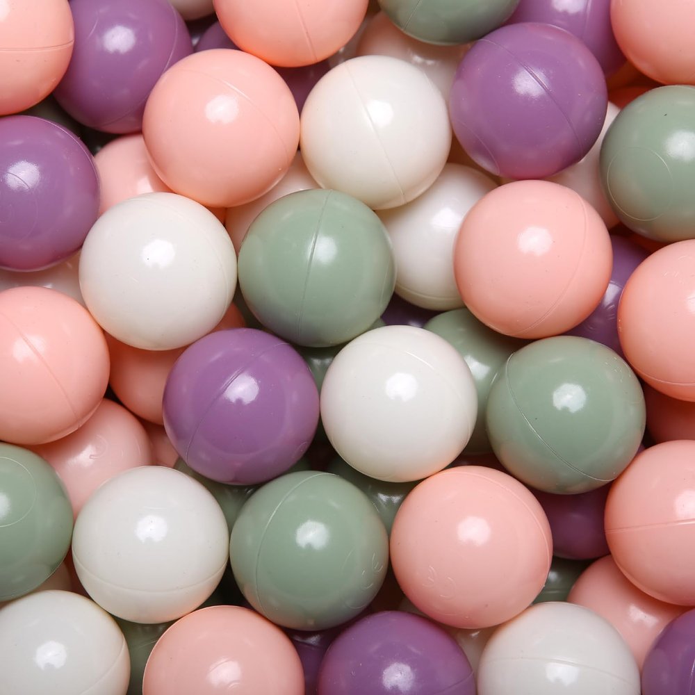 GOGOSO Pastel Baby Play Balls for Toddler Ball Pit Playpen Tent Birthday Party Plastic Toys,100 pcs, Cream Purple Green Pink