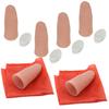 4PCS Red Magic Finger Lights & 2PCS Disappearing Silk Thumb Tips Magic Trick Magician Props and Accessories view 1