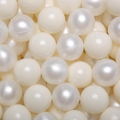 GOGOSO Pastel Baby Play Balls for Toddler Ball Pit Playpen Tent Birthday Party Plastic Toys,100 pcs, Pearl White Cream White