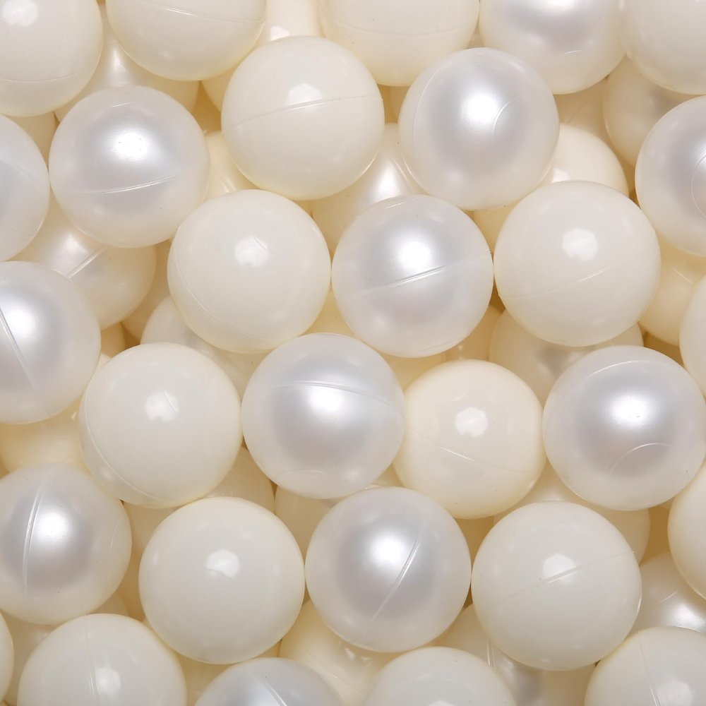 GOGOSO Pastel Baby Play Balls for Toddler Ball Pit Playpen Tent Birthday Party Plastic Toys,100 pcs, Pearl White Cream White